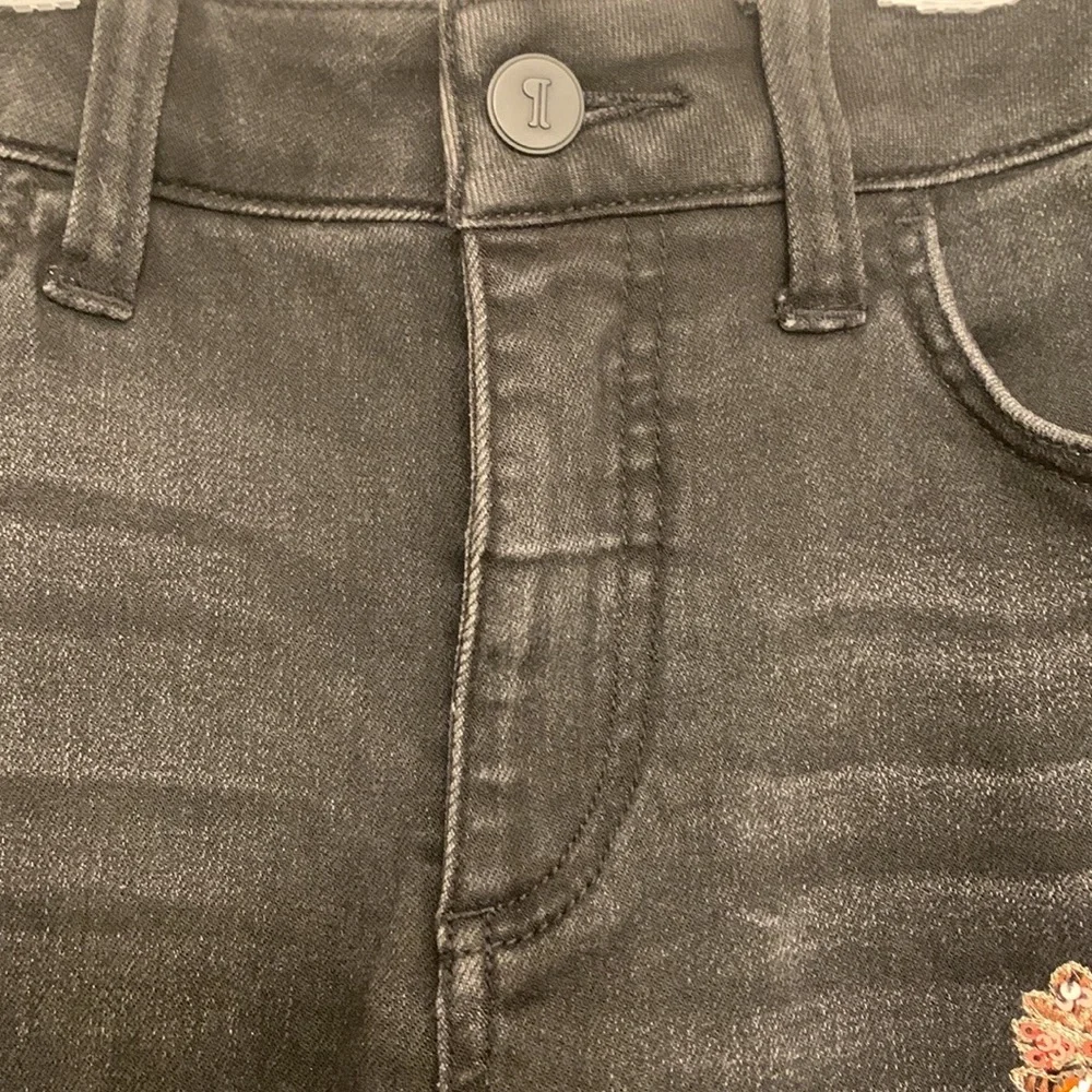 Anthropology Jeans Grey with embroidery and jewels Pilcro - Picture 13 of 15